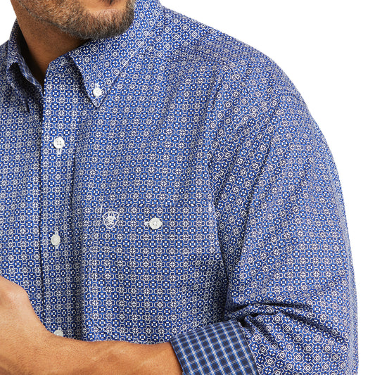 10036975 Ariat Men's Relentless Prime Stretch Classic LS Shirt Pupil Blue
