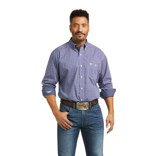 10036975 Ariat Men's Relentless Prime Stretch Classic LS Shirt Pupil Blue
