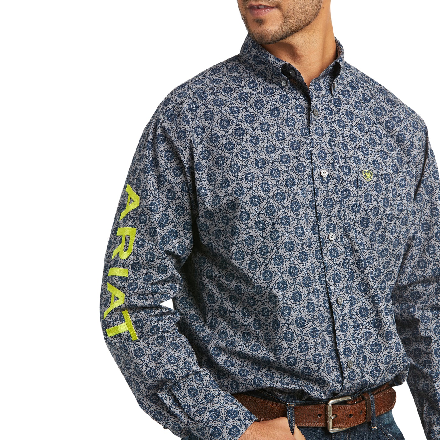 10037067 Ariat Men's Team Rafa Classic LS Shirt Quiet Shade
