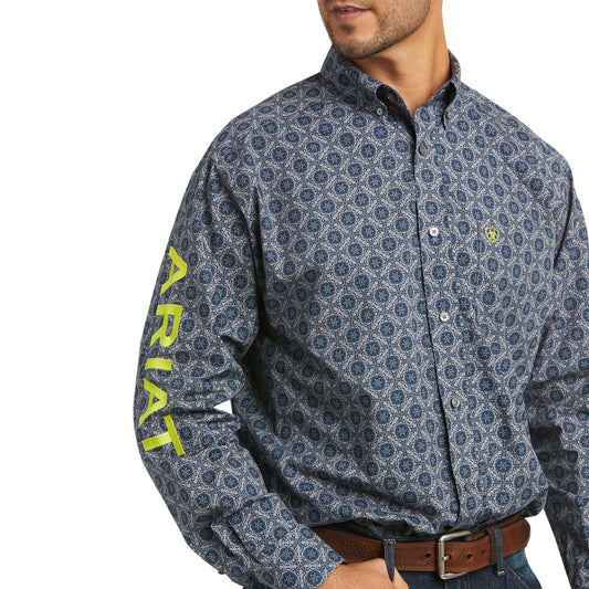 10037067 Ariat Men's Team Rafa Classic LS Shirt Quiet Shade