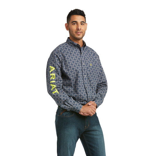 10037067 Ariat Men's Team Rafa Classic LS Shirt Quiet Shade