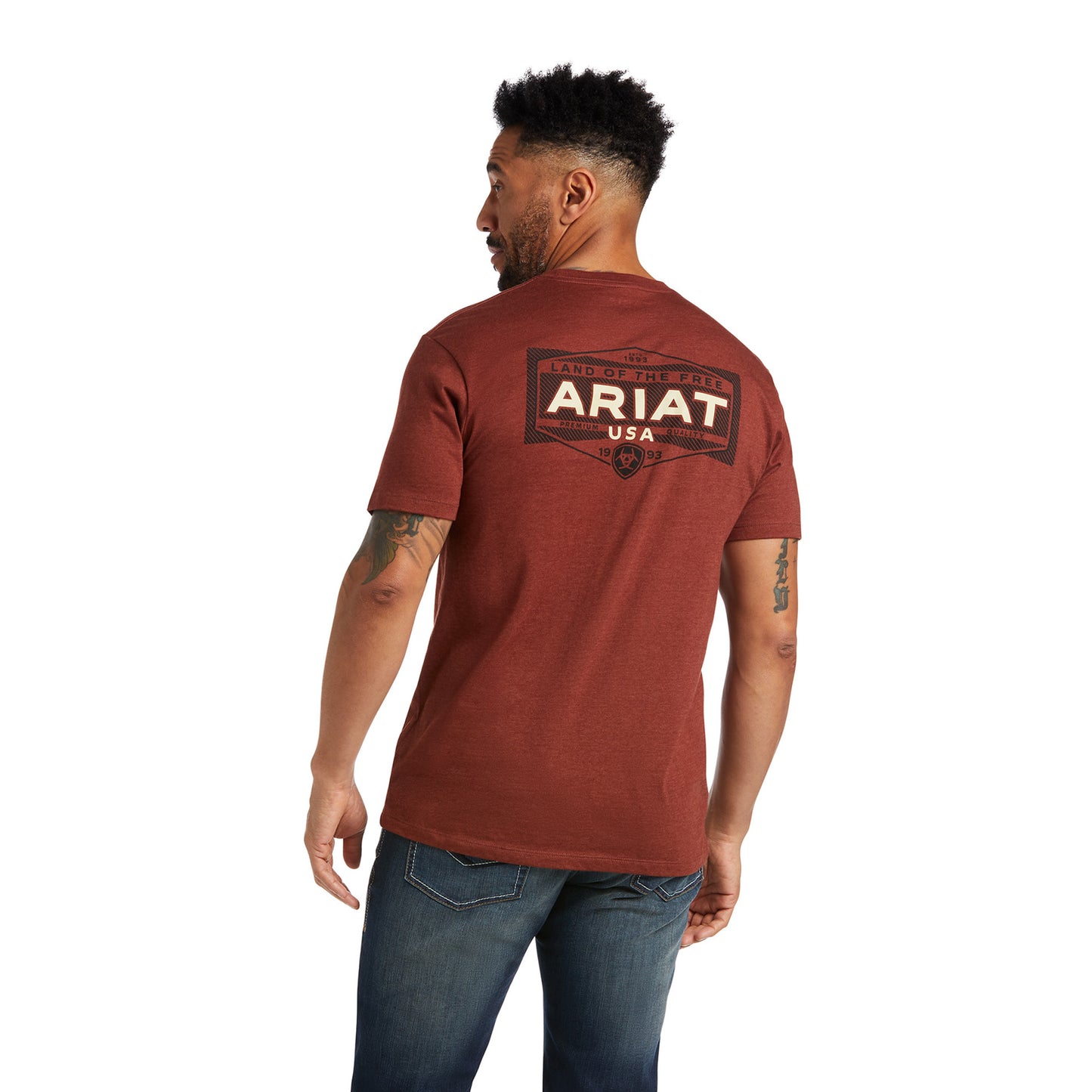 10038187 Ariat Men's Land Tee Rust Heather