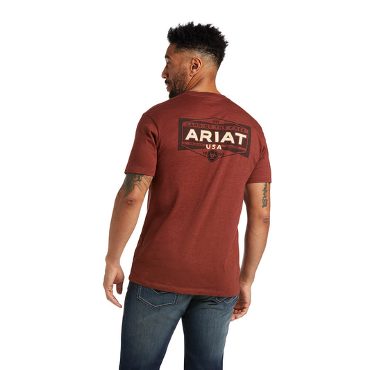 10038187 Ariat Men's Land Tee Rust Heather