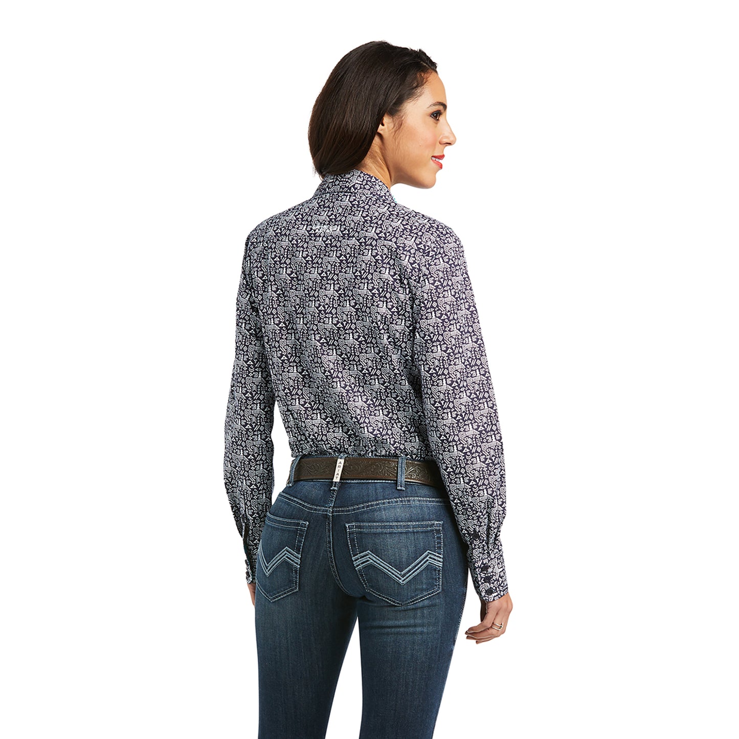 10037403 Ariat Women's Kirby Stretch LS Shirt Navy