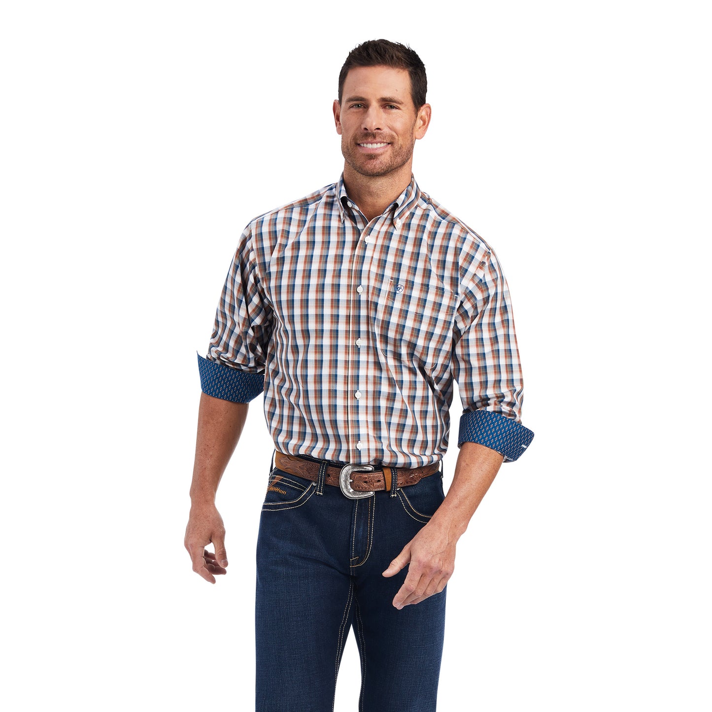 10041572 Ariat Men's Wrinkle free Scout Classic LS Shirt Sequoia