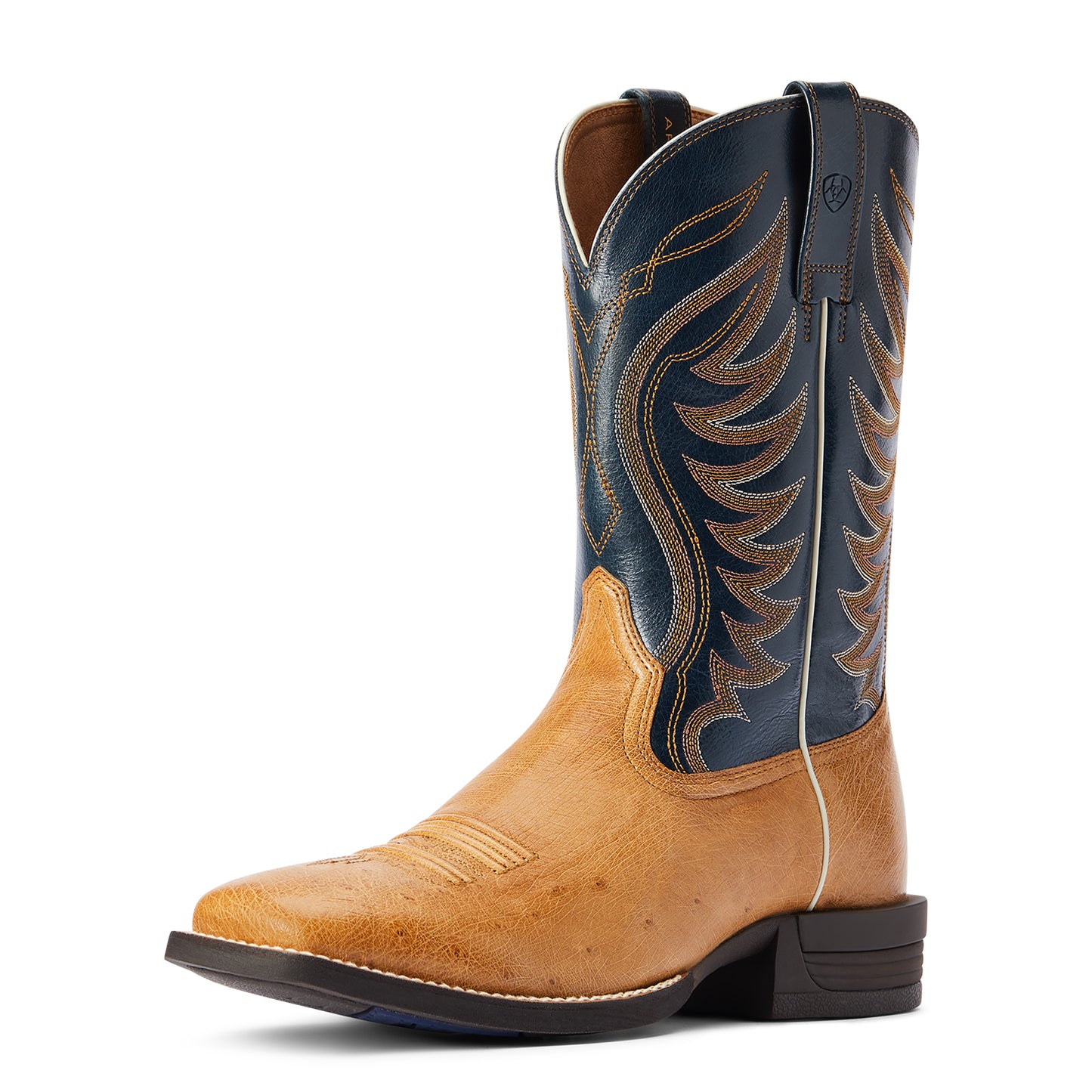 10042472 Ariat Mns Reckoning Antique Saddle Ostrich/Georgian Bay Boots