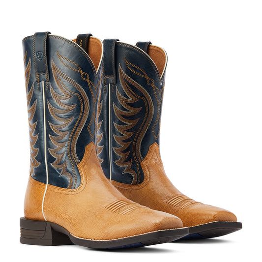 10042472 Ariat Mns Reckoning Antique Saddle Ostrich/Georgian Bay Boots