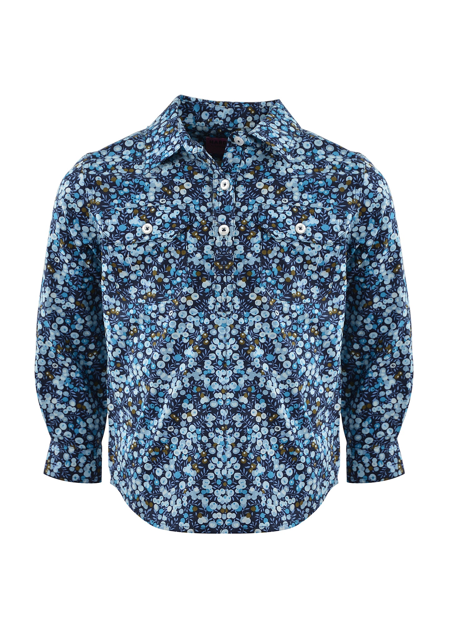 H1S7101038 Hard Slog Kid's Printed Half Placket L/S Shirt