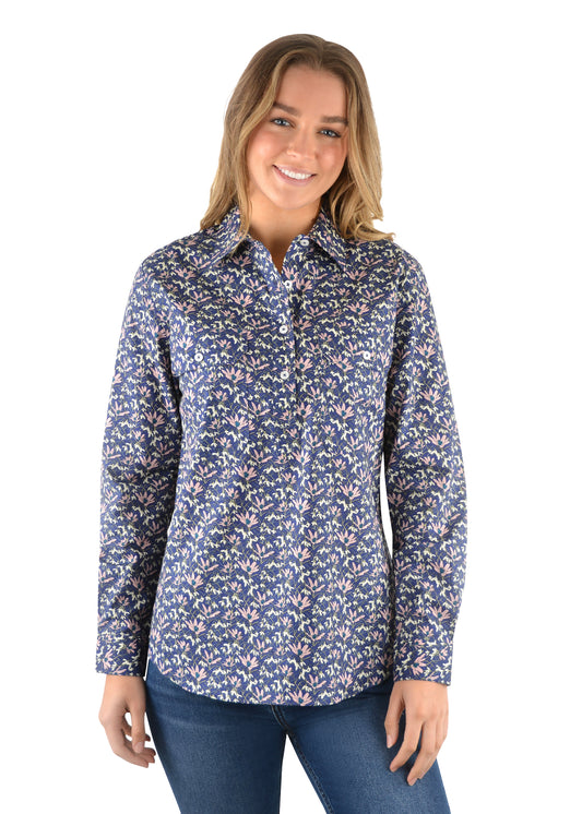 H2W2101047 Hard Slog Women's Emily Half Placket L/S Shirt