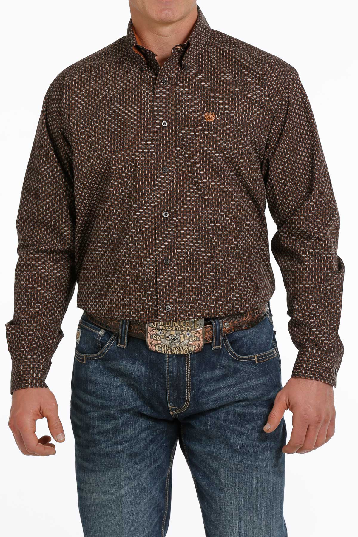 MTW1105287BRN Cinch Men's Fallow Classic LS Shirt