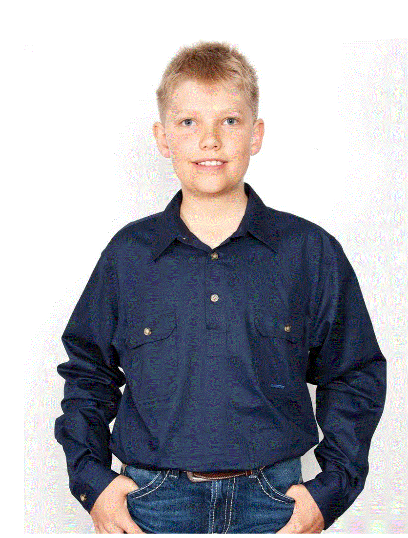 30303NVY Just Country Lachlan Work Shirt Navy