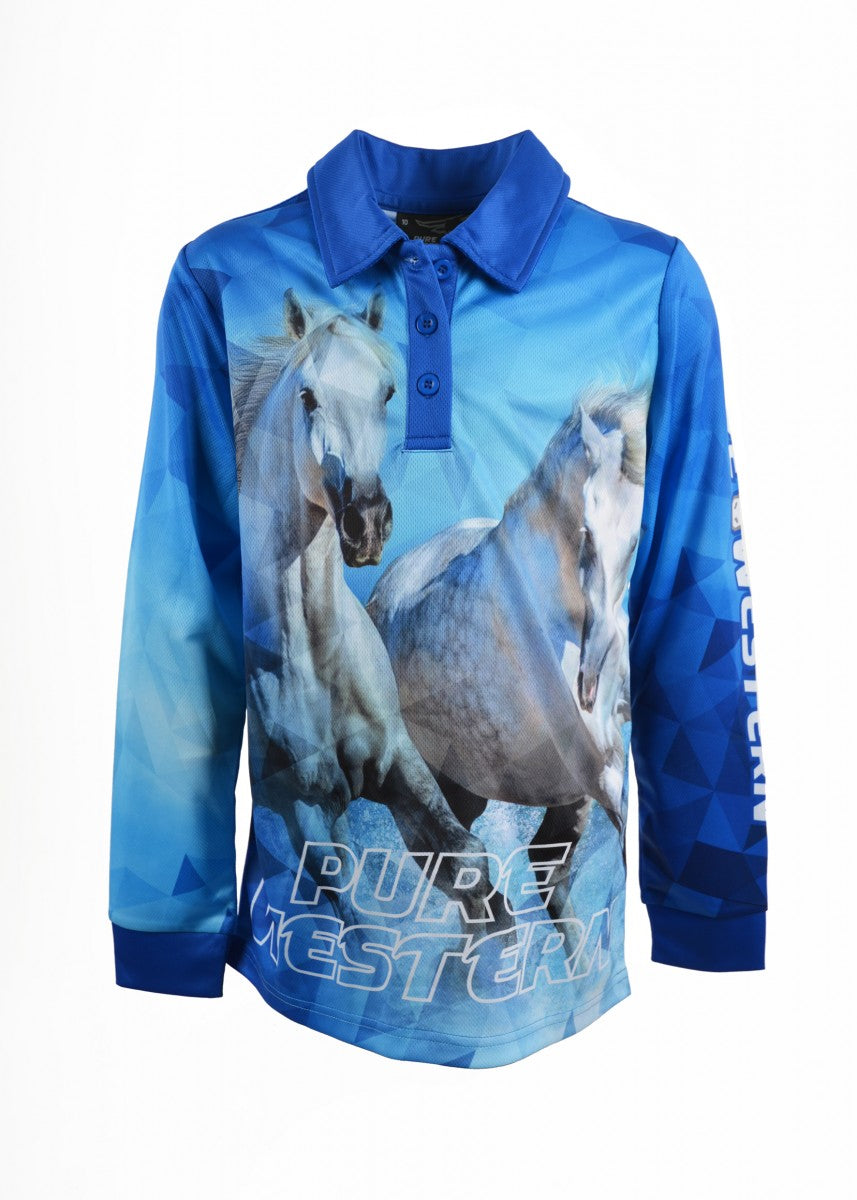 P1S5500620 Pure Western Girls Rhinestone Rider L/S