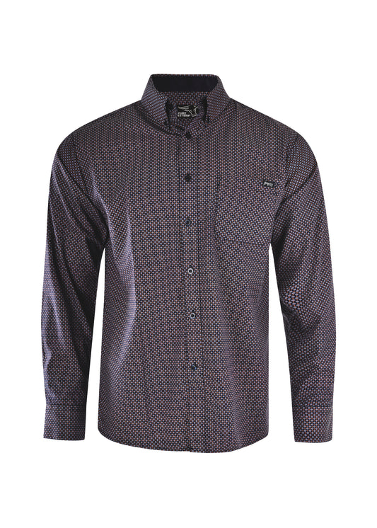 P1W1115395 Pure Western Men's Bradley Print Button Down L/S Shirt