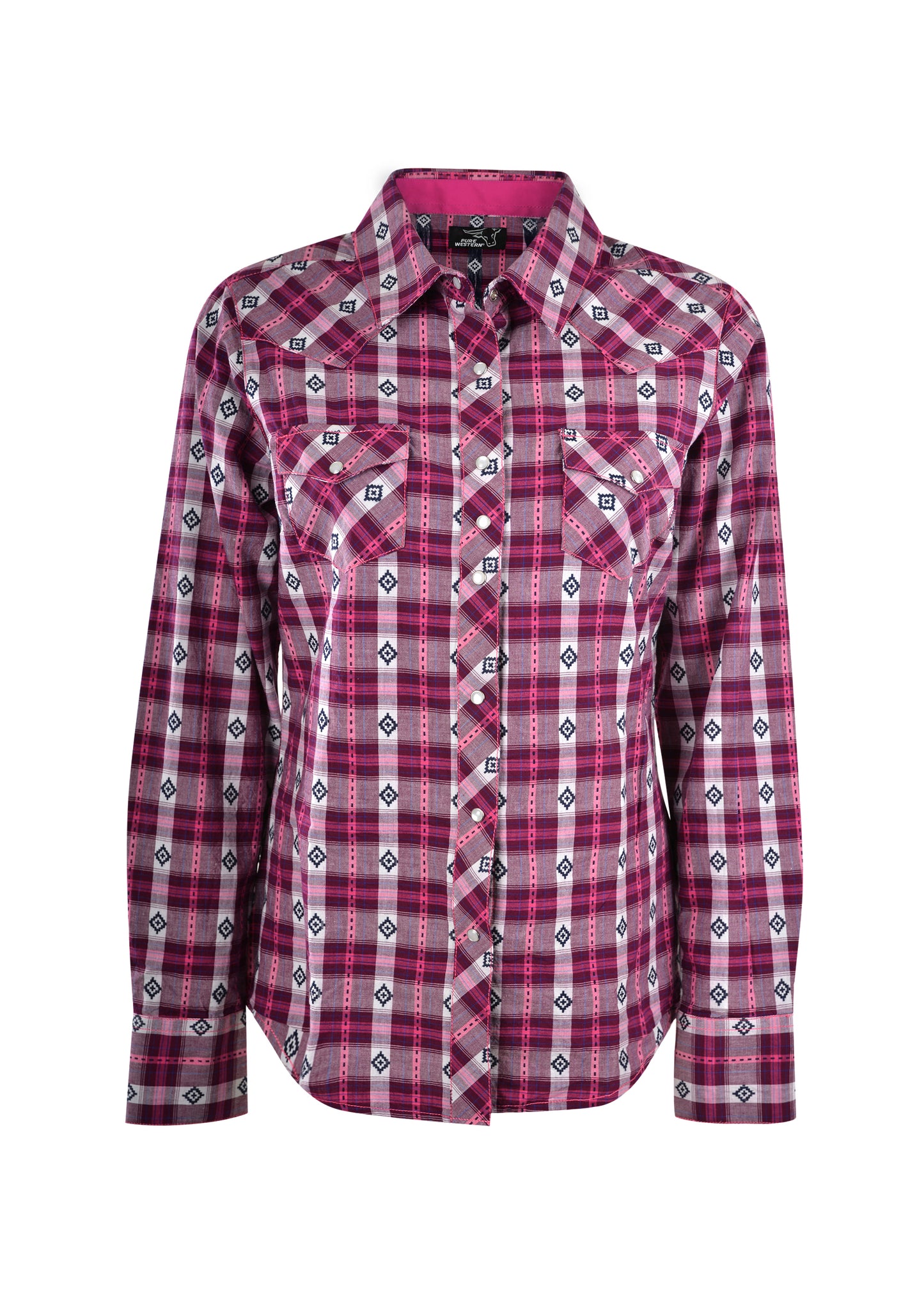 P1W2127441 Pure Western Shana Check Western L/S Shirt