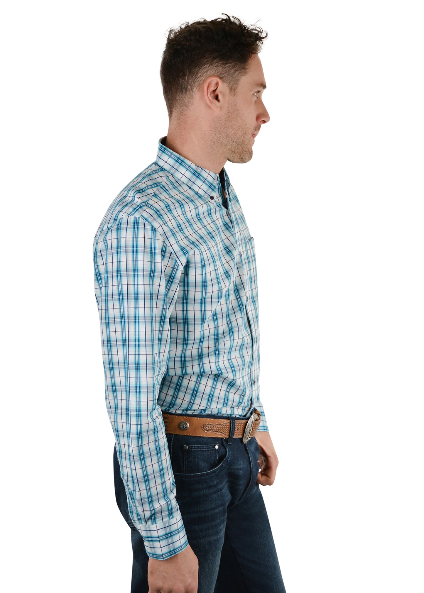 P2W1115519 Pure Western Men's Archer Print Western LS Shirt