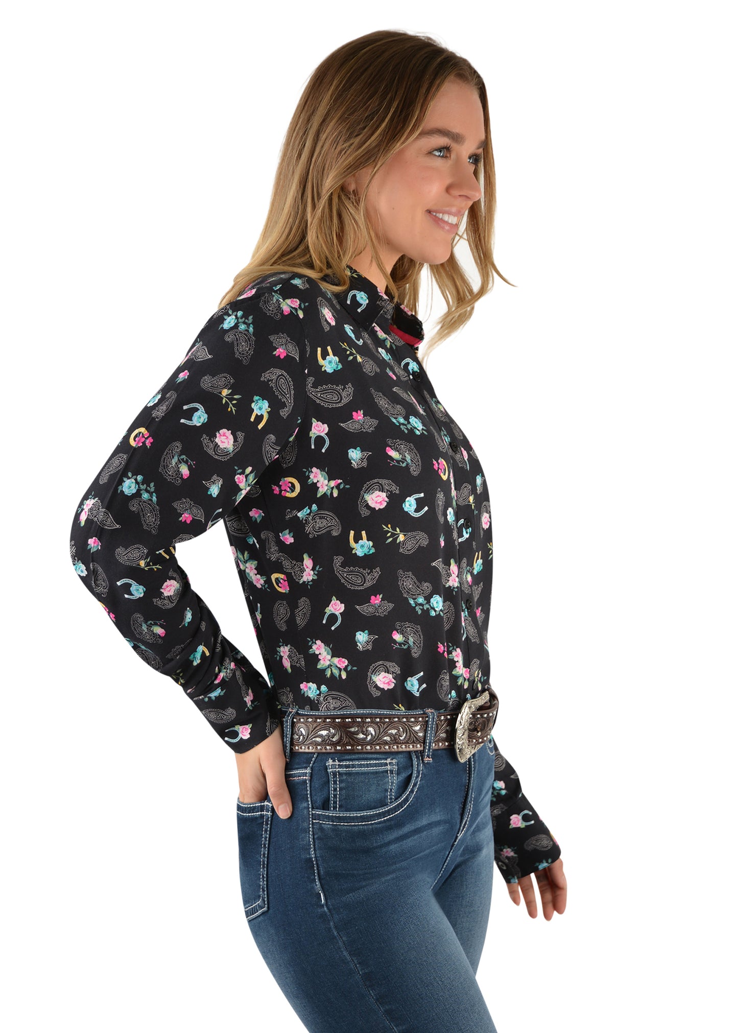 P2W2126550 Pure Western Women's Ellie LS Print Shirt