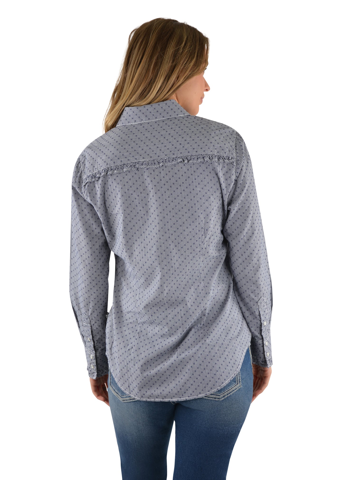 P2W2132555 Pure Western Women's Britt Frill LS Print Shirt