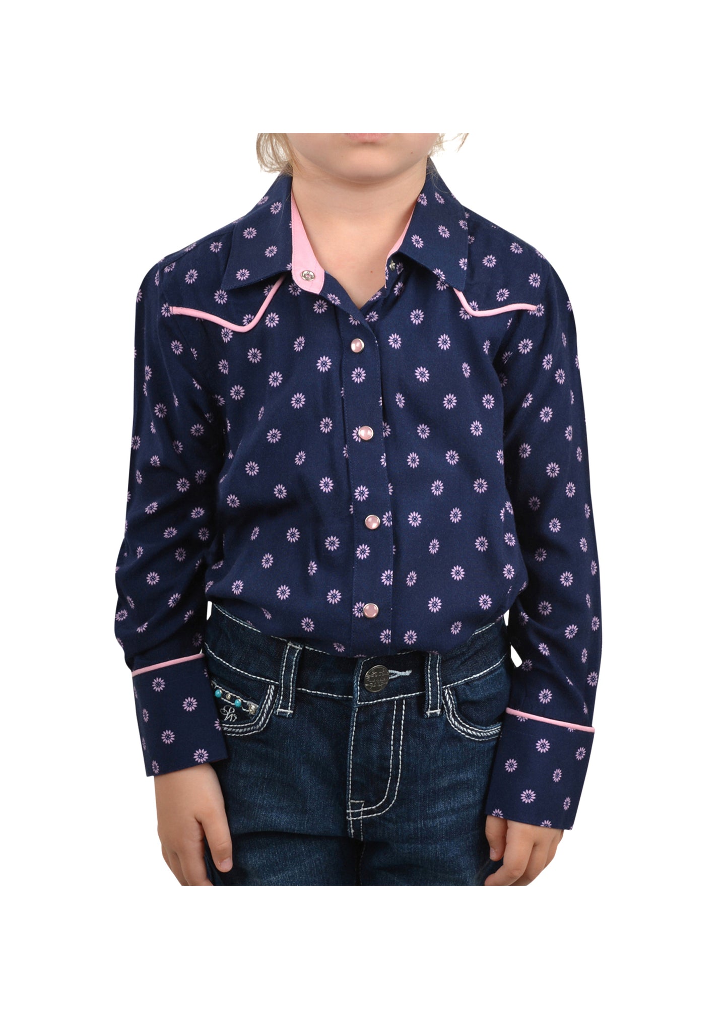 P2W5138553 Pure Western Girls Lorrinda LS Shirt