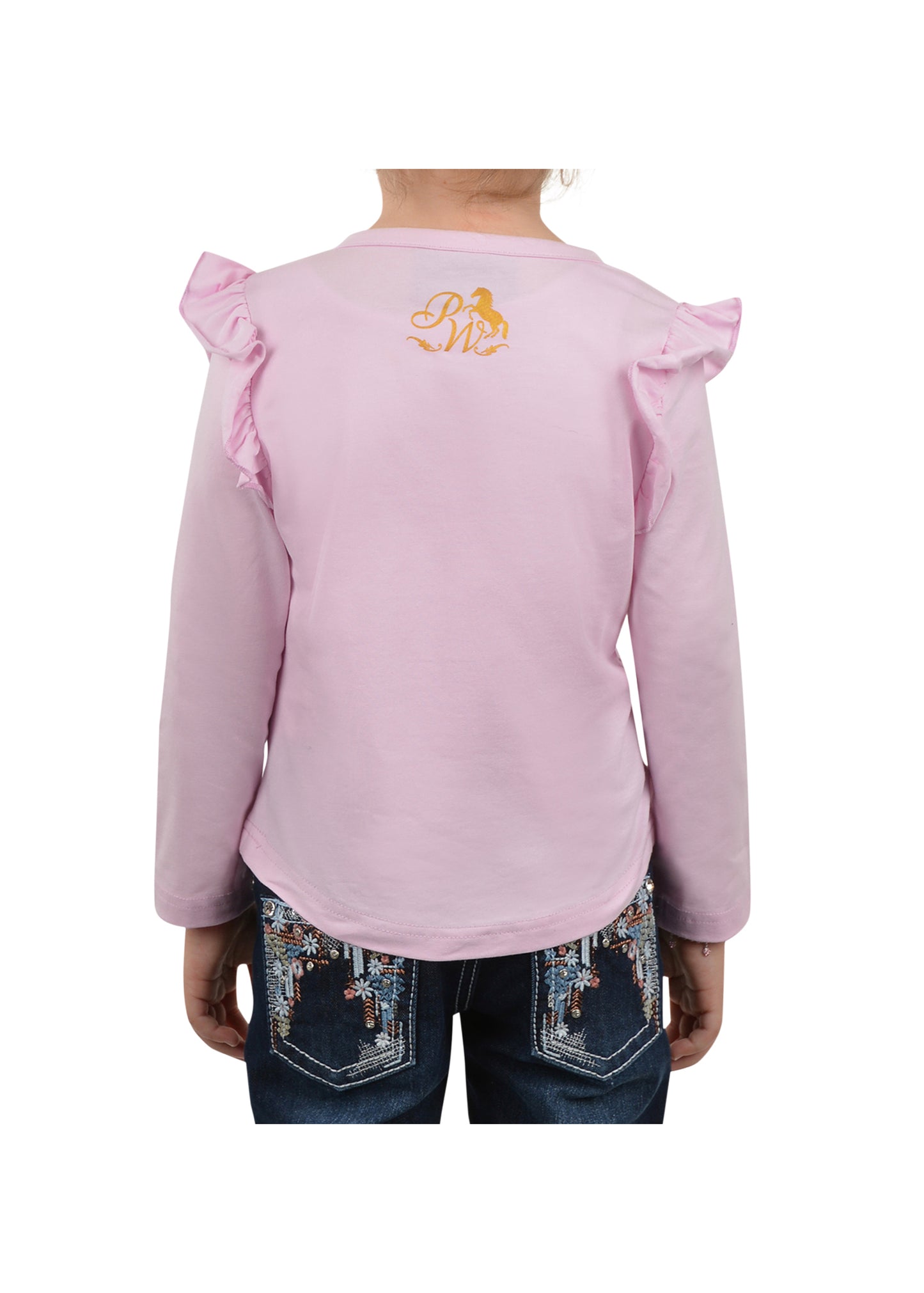 P2W5528568 Pure Western Girls Emmy Frill Sleeve Tee