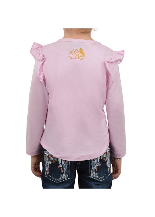 P2W5528568 Pure Western Girls Emmy Frill Sleeve Tee