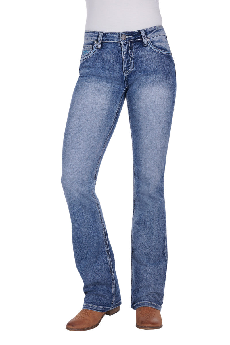 PCP2210729 Pure Western Women's Crisscross Relax rider Jean 36'