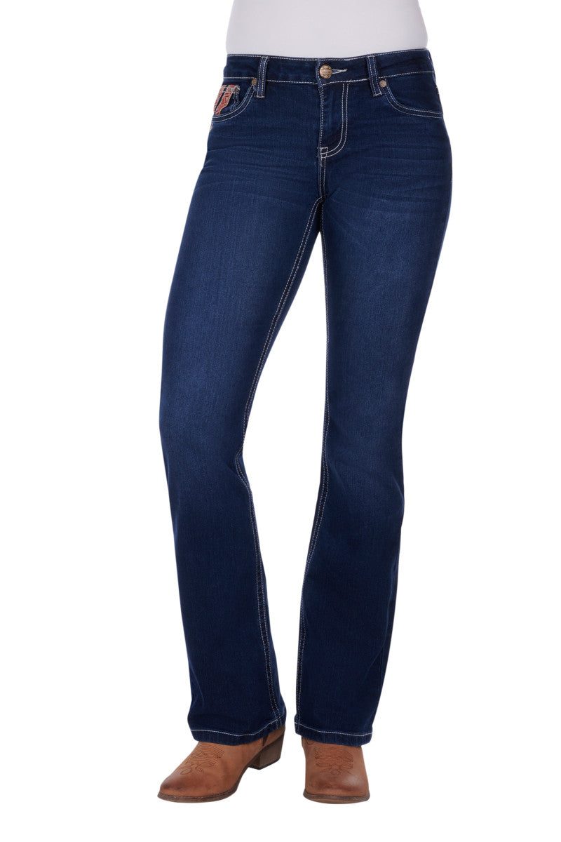 PCP2211726 Pure Western Women's Aztec Boot cut jean 34'