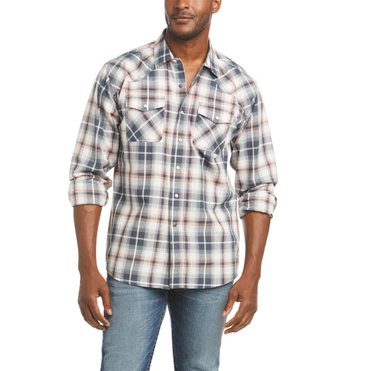10036171 Ariat Men's Adam Retro Snap LS Shirt Cedarwood
