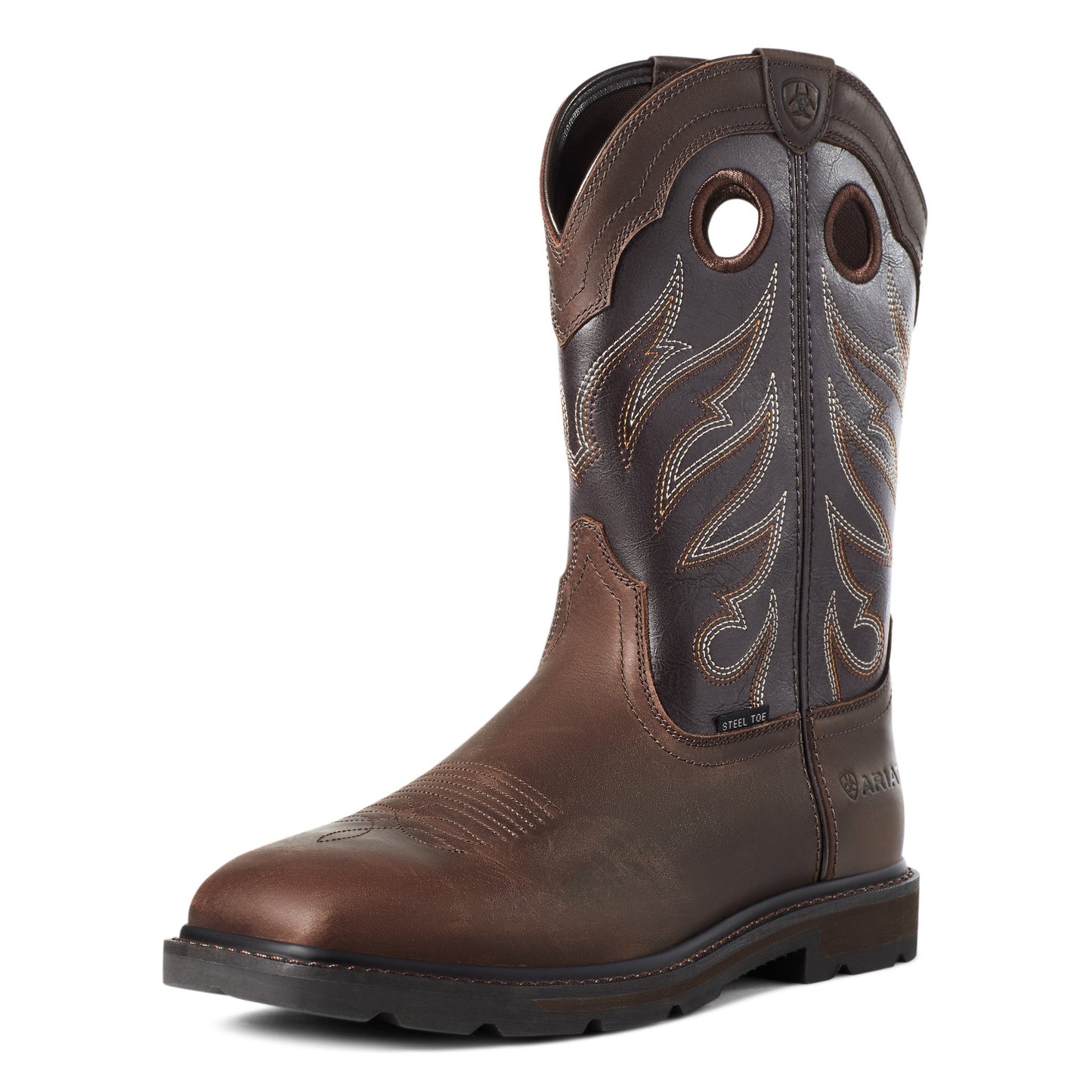 10034717 Ariat Men's Groundwork Steel Toe Brown/Bitter Brown