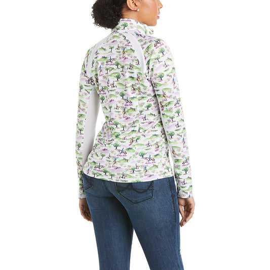 10034978 Ariat Women's Sunstopper 2.0 1/4 Zip Cross Country Print