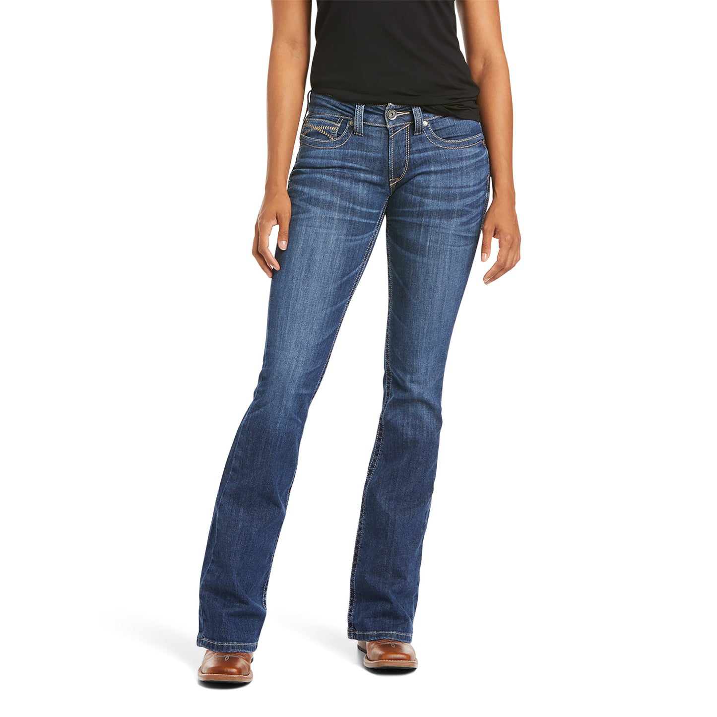 10034659 Ariat Women's Real Mid Ride Boot Cut Liliana Irvine Jean XL Leg