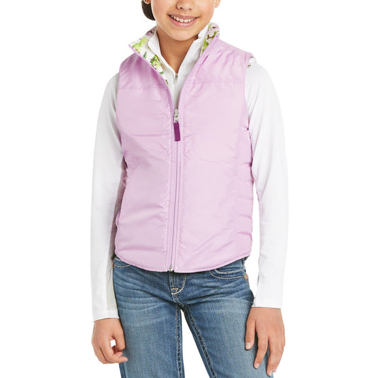 10034922 Ariat Kids Emma Insulated Reversible Vest Hunt Scene Print
