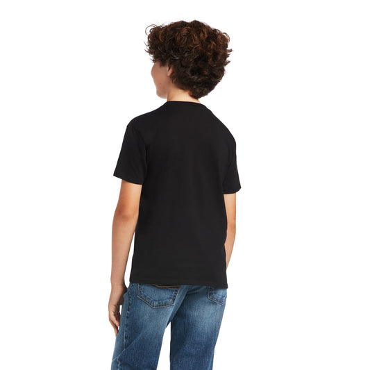 10040883 Ariat Boys Rope Shield Tee Black