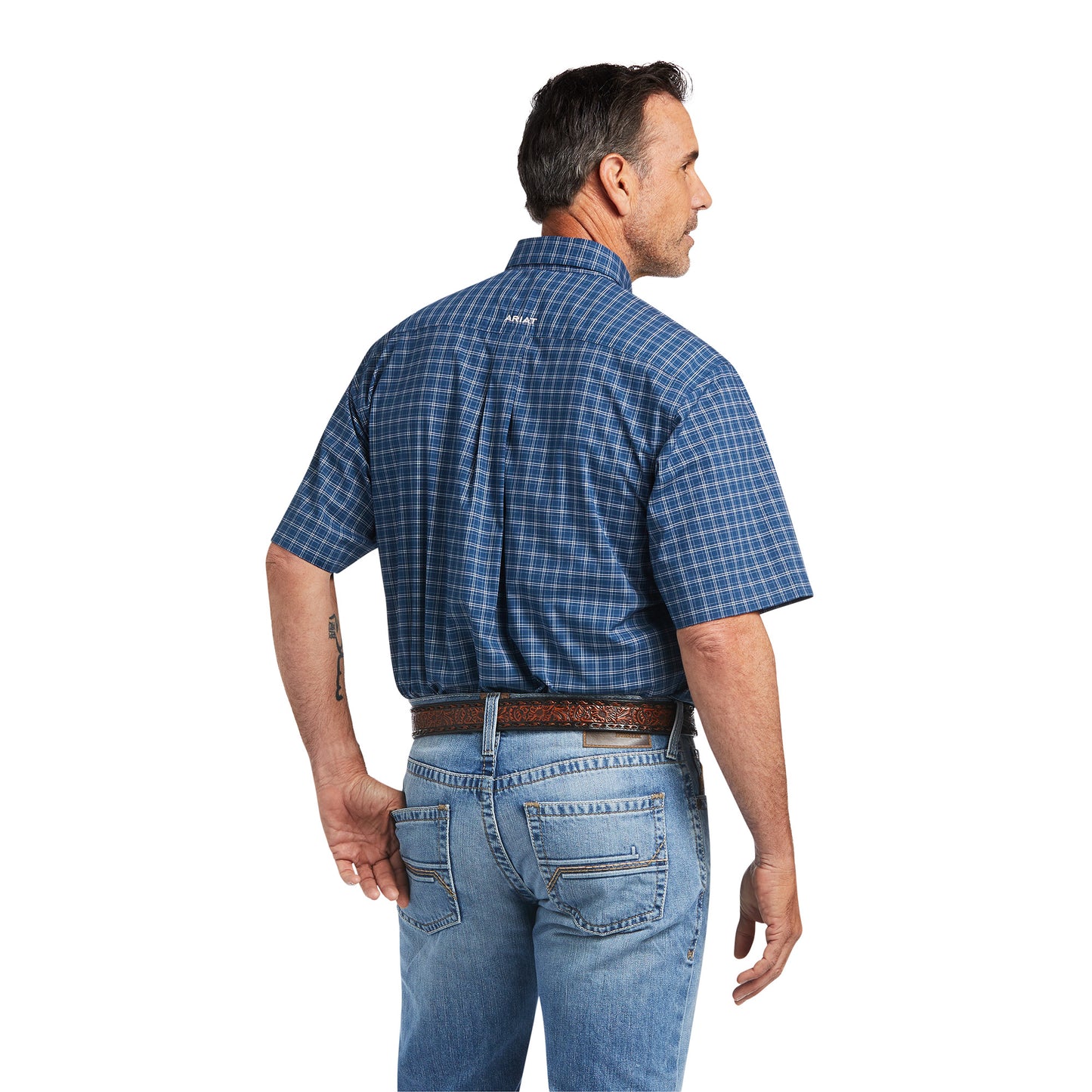 10039749 Ariat Mens Blue Skyfall S/S Shirt