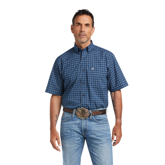 10039749 Ariat Mens Blue Skyfall S/S Shirt