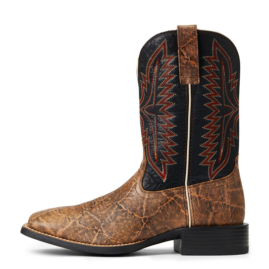 10040277 Ariat Men's Sport Smokewagon Grizzly Elephant Print/Liberty Black