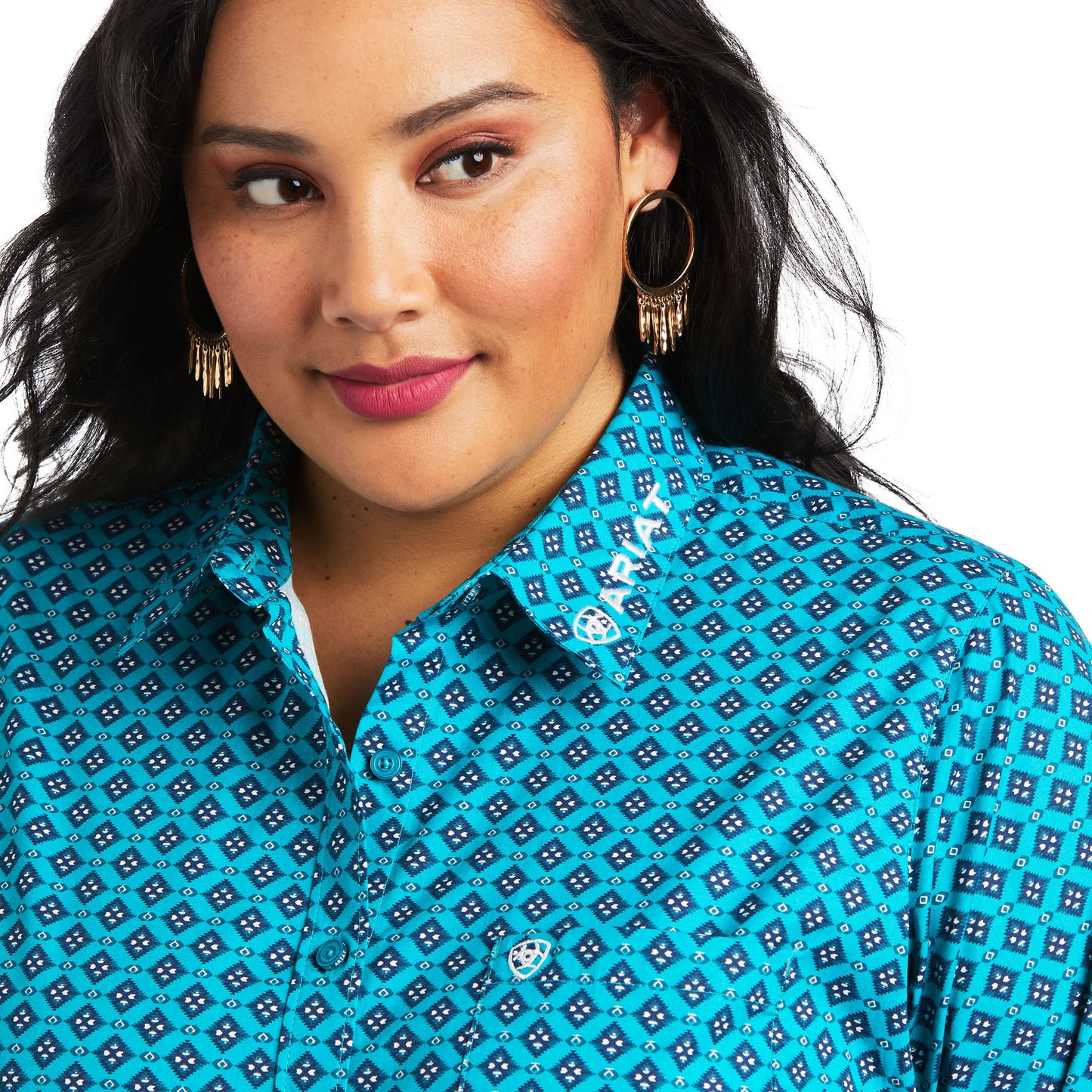 10039455 Ariat Wms Kirby Stretch Shirt Ariel Geo Print