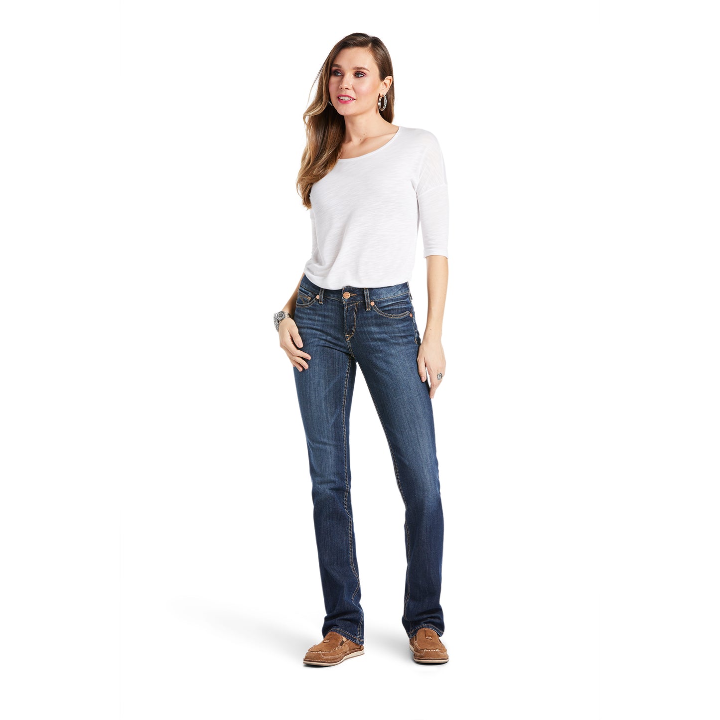 10039603 Ariat Wms Real Perfect Rise Stackable Straight Leg Analise Burnbank