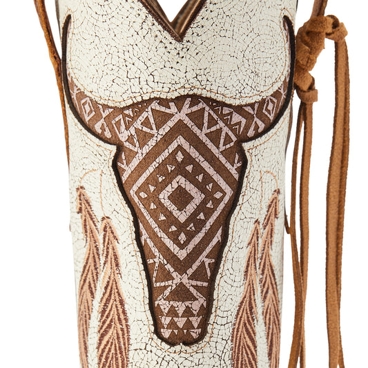 10044434 Ariat Womens Round up Southwest Stretchfit Barn Brown/ Crackled White