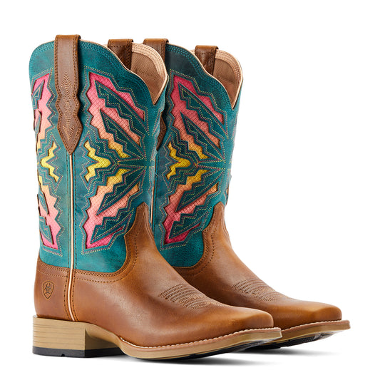 10044443 Ariat Women's Laney Venttek 360 Toffee/ Teal Blue