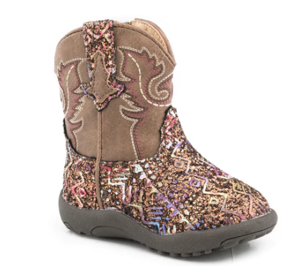 09-016-1225-2986 Roper Infant Cowbaby Glittler Aztec Boots