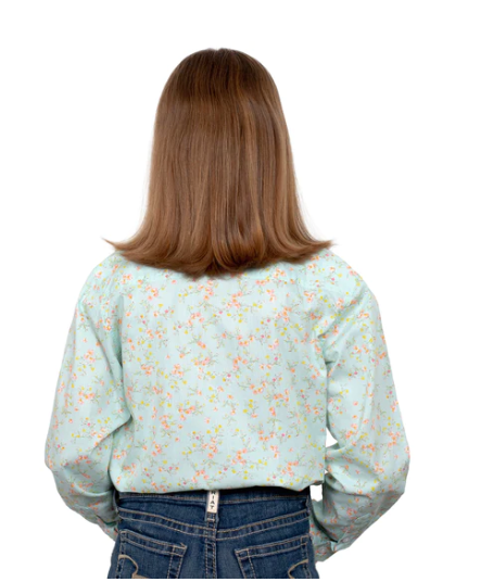 GWLS2280 Just Country Spearmint Flowers Work Shirt