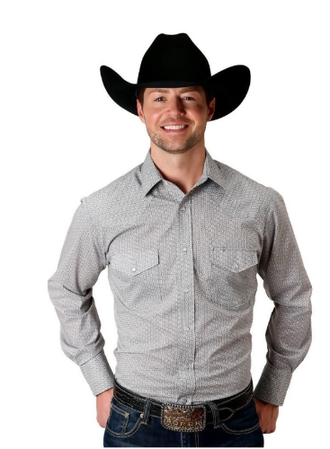 01-001-0019-0101 Roper Mns Karman Classic LS 55/45 Collection Gray Shirt
