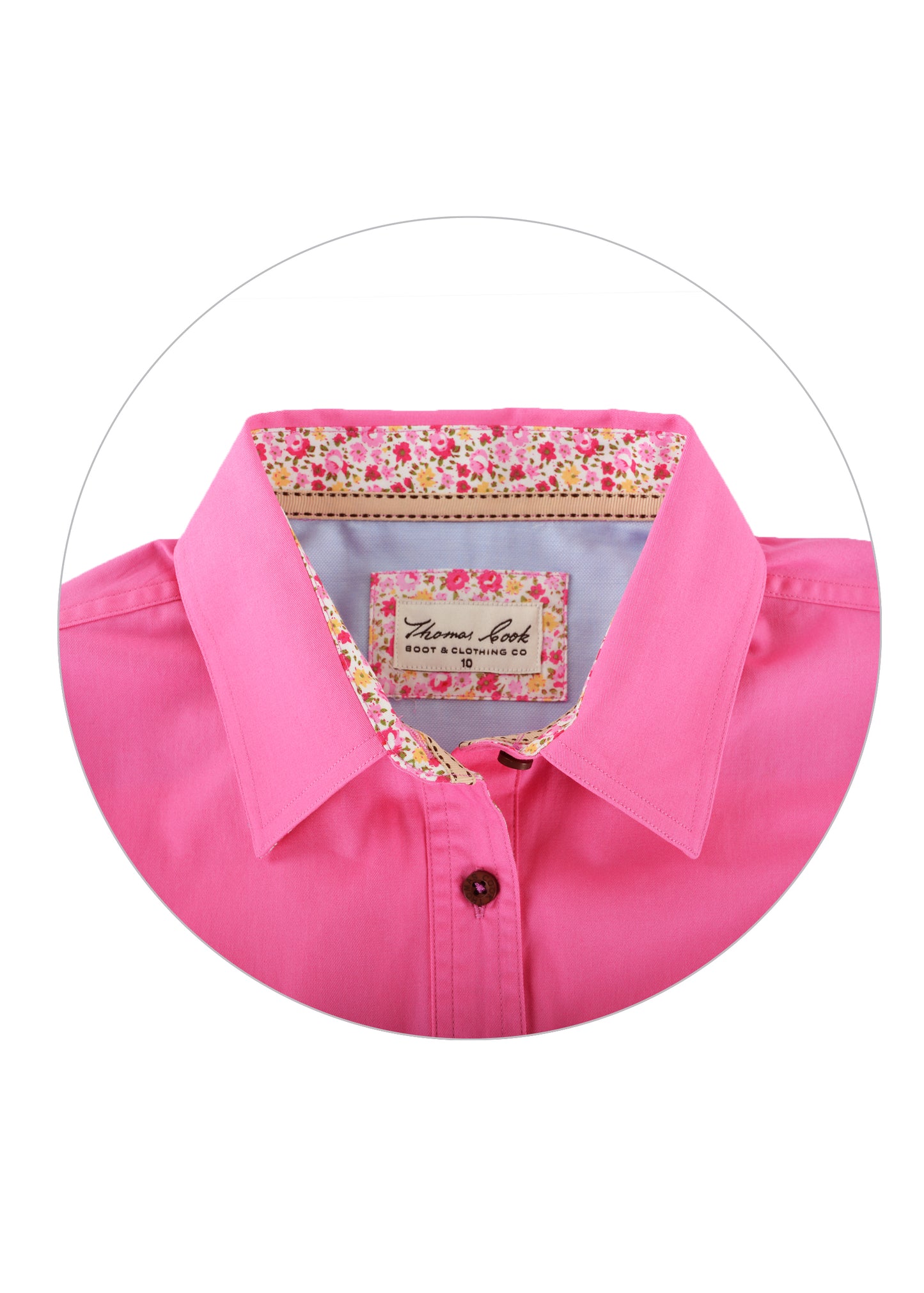 TCP2100182 Thomas Cook Women's Contrast Placket Shirt Azalea Pink