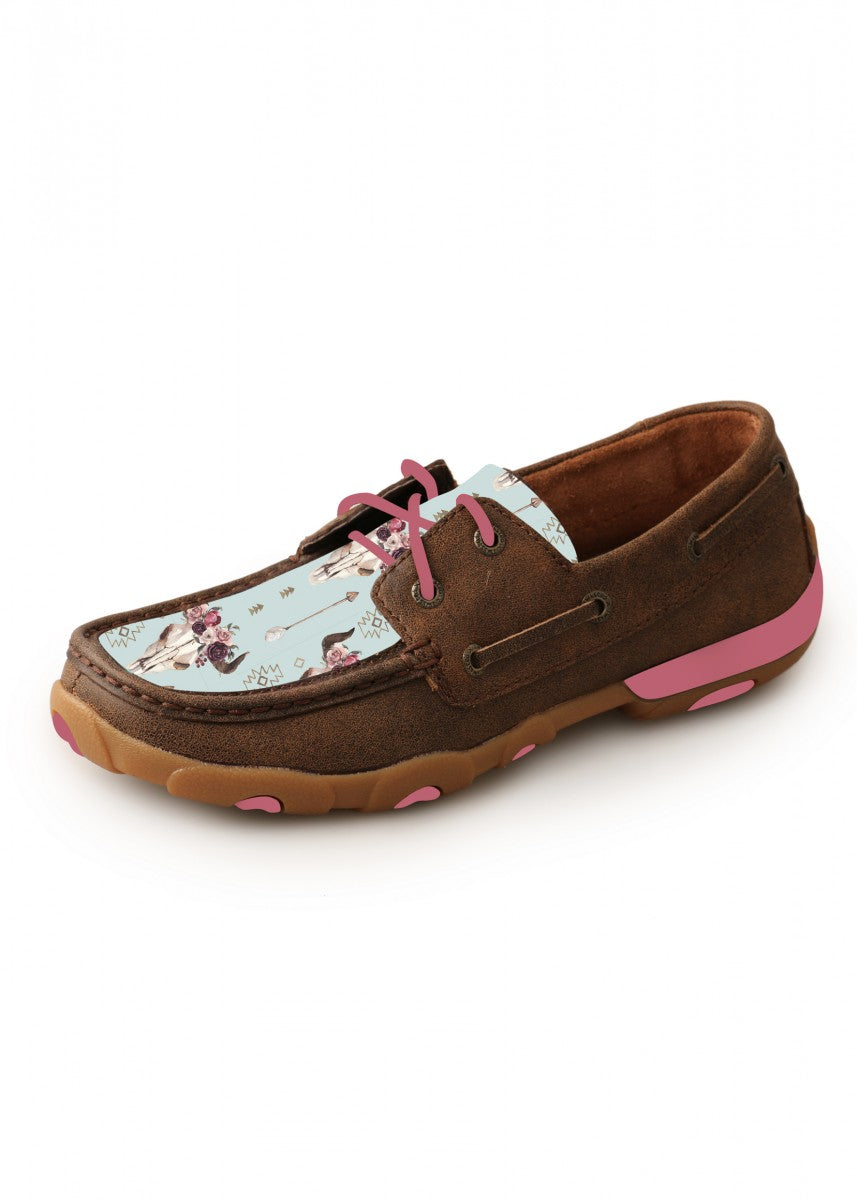 TCWDM0029 Twisted X Women's Skull Arrow Moc Low Lace Up