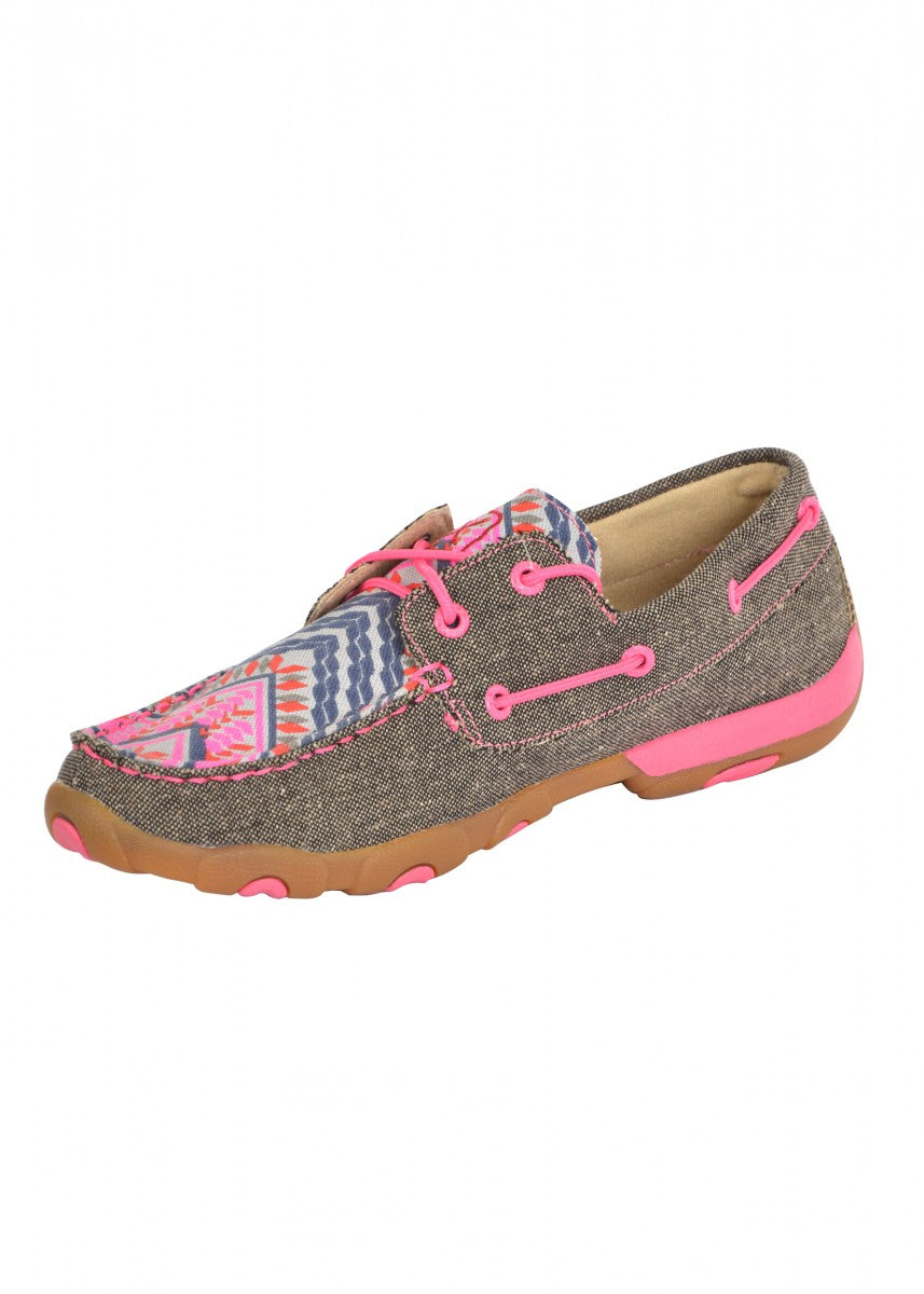 TCWDM0132 Twisted X Women's Pink Ribbon Aztec Mocs