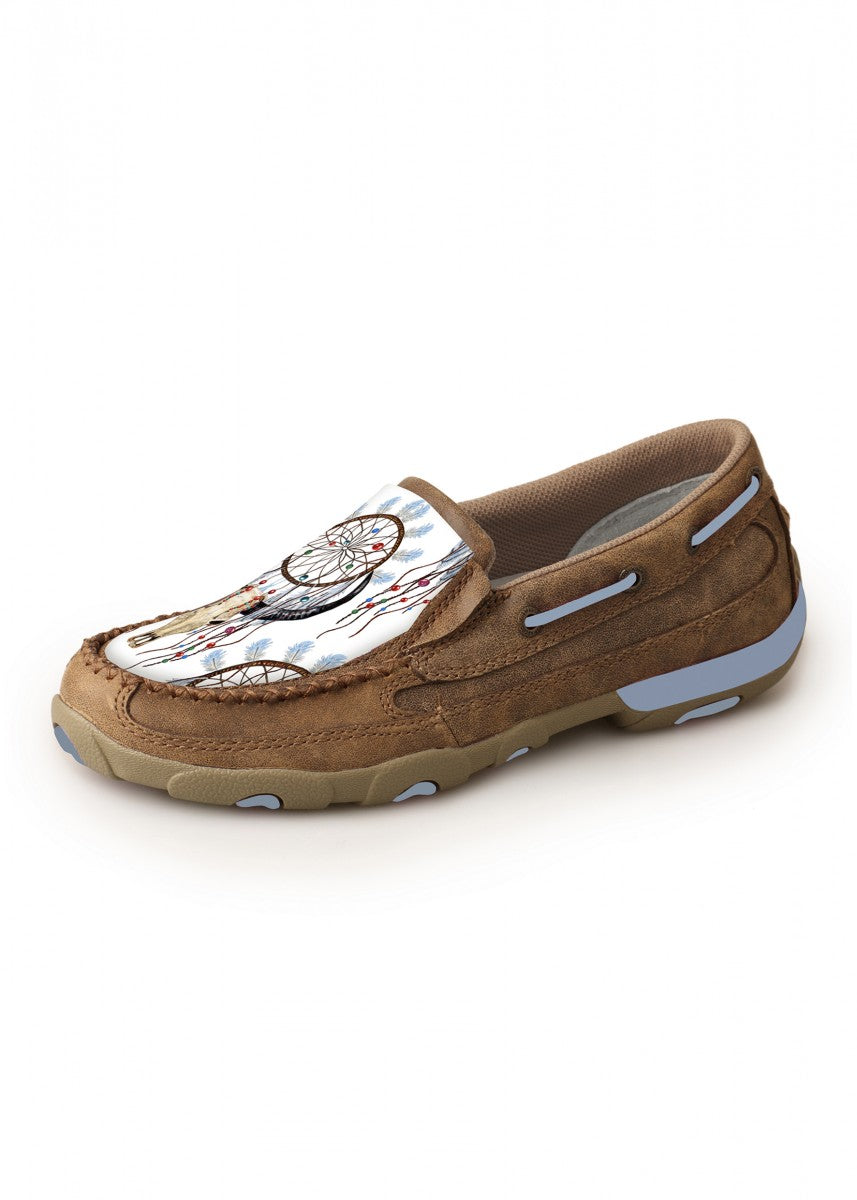TCWDMS027 Twisted X Women's Skull Slip On Dream Catcher Mocs