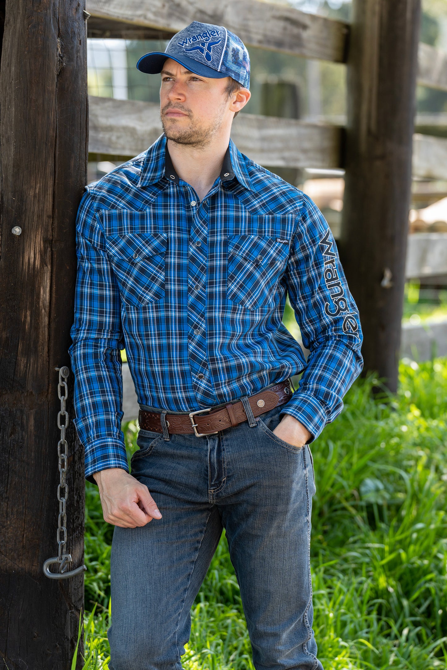 X3W1111901 Wranglers Mens Ash LS Shirt