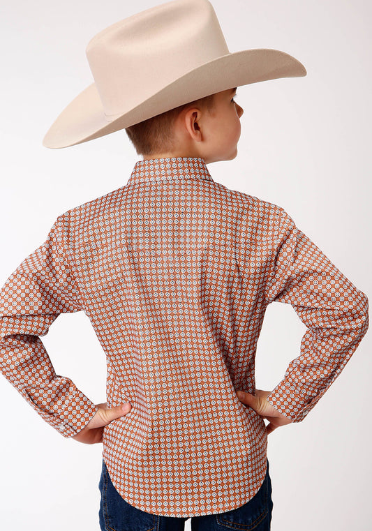03-030-0225-0375PU Roper Boy's Amarillo Collection L/S Orange