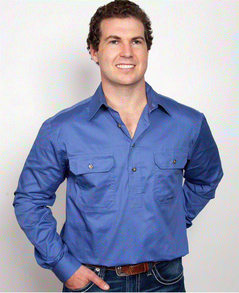 10101BLU Just Country Men's Cameron Work shirt Blue