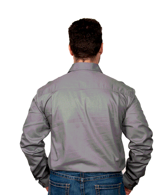 10101STG Just Country Men's Cameron Work shirt Steel Grey